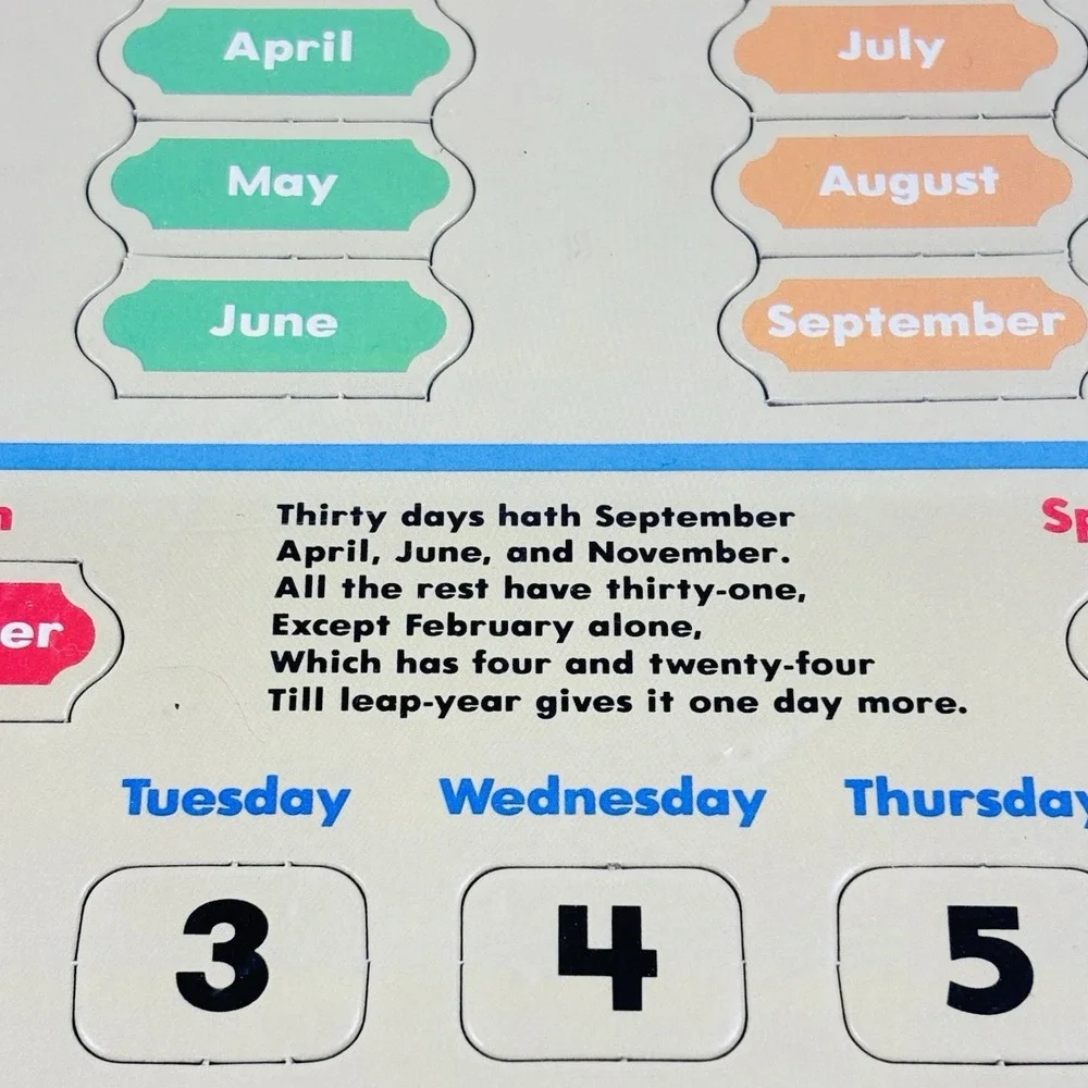 1985 Golden Step Ahead School Classroom Calendar Learning Board Retro 80's NEW